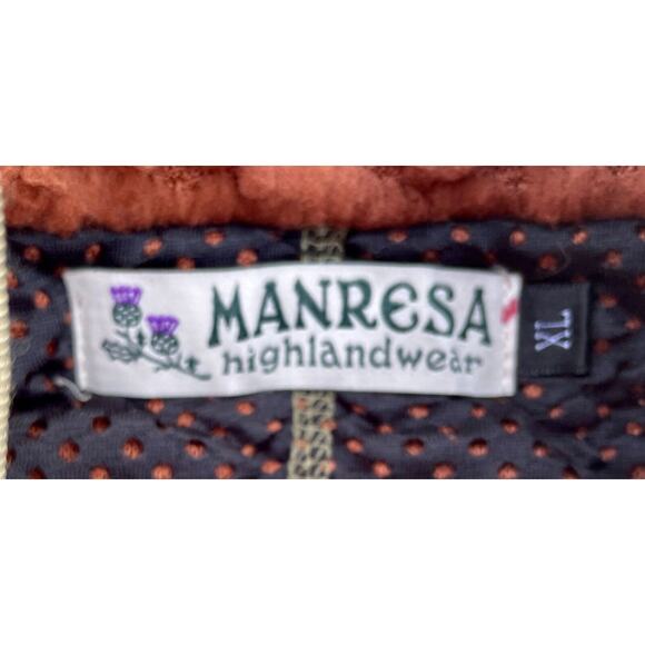 MANRESA Fleece Jacket Zip up Pockets Wool Collar Polyester Men's Rust Size XXL - Picture 4 of 8